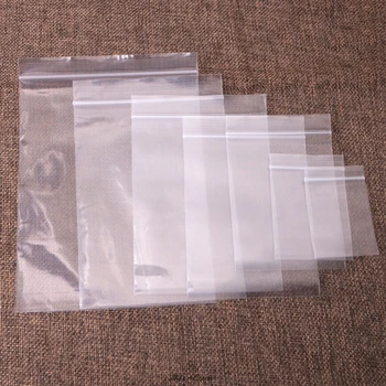 

100pcs Clear Plastic Resealable Cellophane Small Bag Packing Storage Seal Bags Jewelry Ziplock Zip Lock Poly Bags 8 Sizes