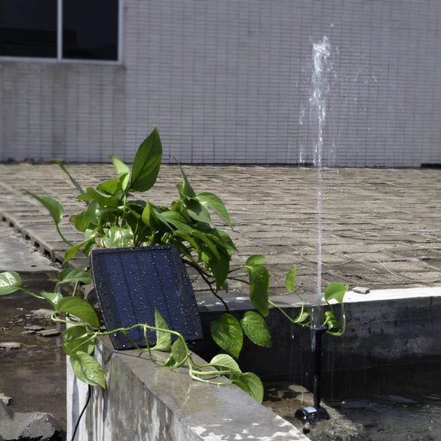 Solar Power Panel Landscape Pool Garden Fountains Pluggable Solar