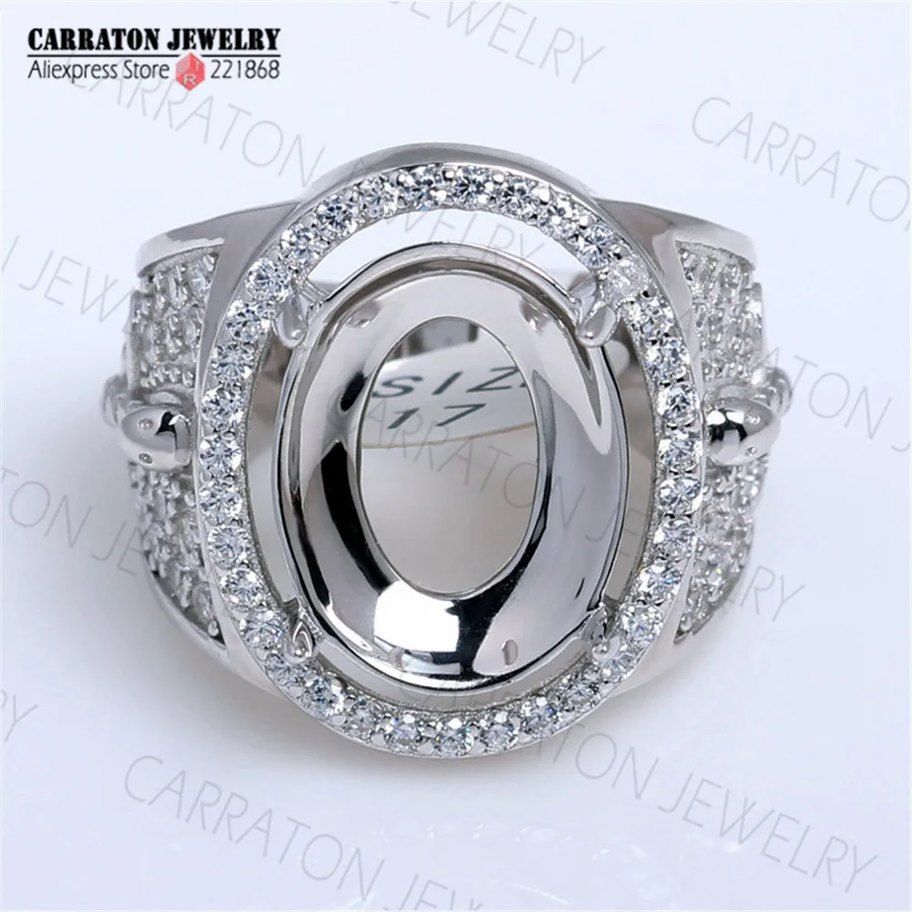 RSHC3008 подлинное 925 пробы Серебряное Высокое качество большое мужское кольцо без основного камня готово к большому камню