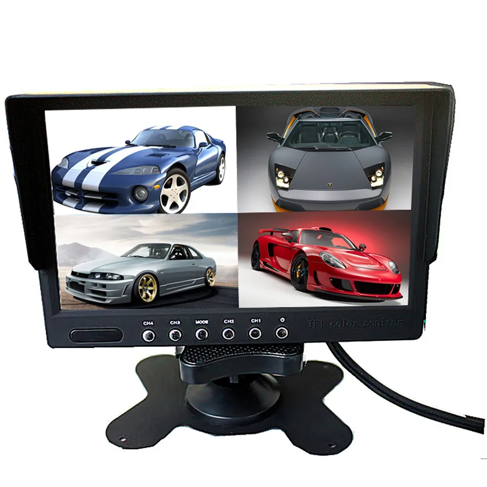 

7 Inch TFT LCD Car Monitor Foldable Monitor Display Reverse Camera Parking System for Car Rearview Monitors 4Split DVD Screen
