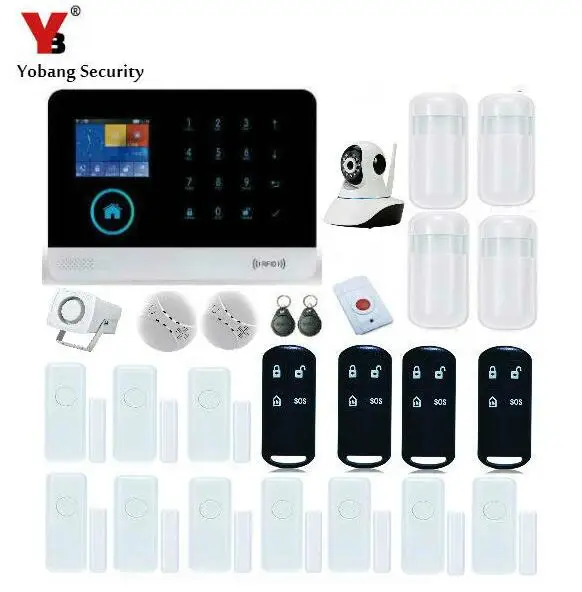 

YoBang Security 3G Wireless WIFI GPRS Home Burglar Safety Alert System IOS Android APP Video IP Camera Smoke Fire Detector .