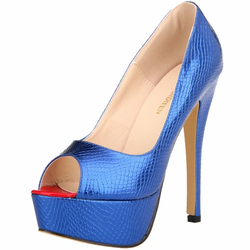 

Womens Pumps Patent Leather Wedges Platform Stiletto Red Bottom 14cm High Heels Open Toe Sexy Party Shoes Customize Sole Color