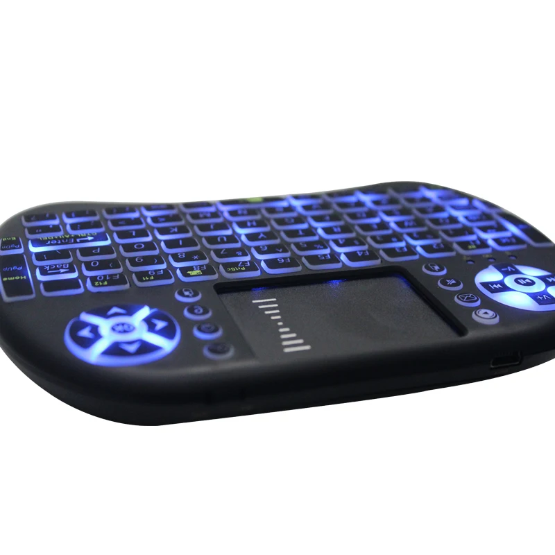 SUNGI I8 AZERTY Беспроводная мини клавиатура сенсорная панель с голубой подсветкой