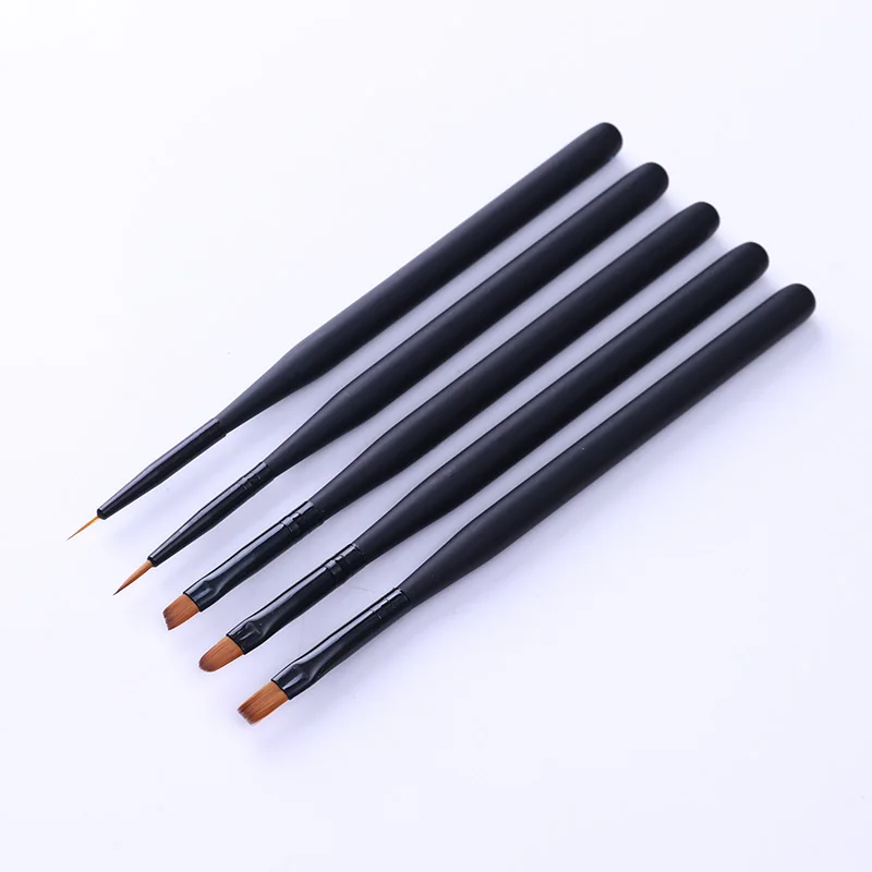 1 шт., плоская акриловая ручка для рисования, УФ-Гелевая Кисть для рисования, черная матовая ручка, инструмент для маникюра, дизайна ногтей, маникюрный набор для дизайна ногтей