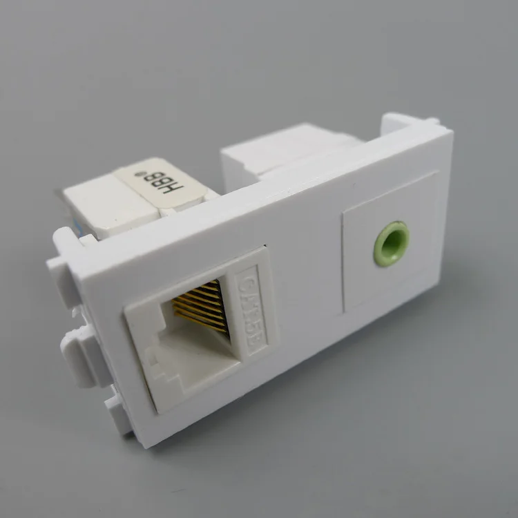3.5mm audio and RJ45 connector wall platein Extension Socket from