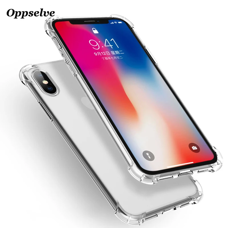 

Anti-knock Silicone Case For iPhone X IX Capinhas Transparent Clear Shockproof Soft TPU Cover Case For iPhone 10 Coque Capinhas