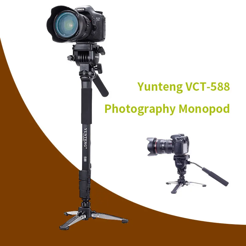 

Yunteng VCT-588 Monopod & Fluid Pan Head Ball & DV Unipod Mobile Phone Clip Holder For Canon Nikon DSLR