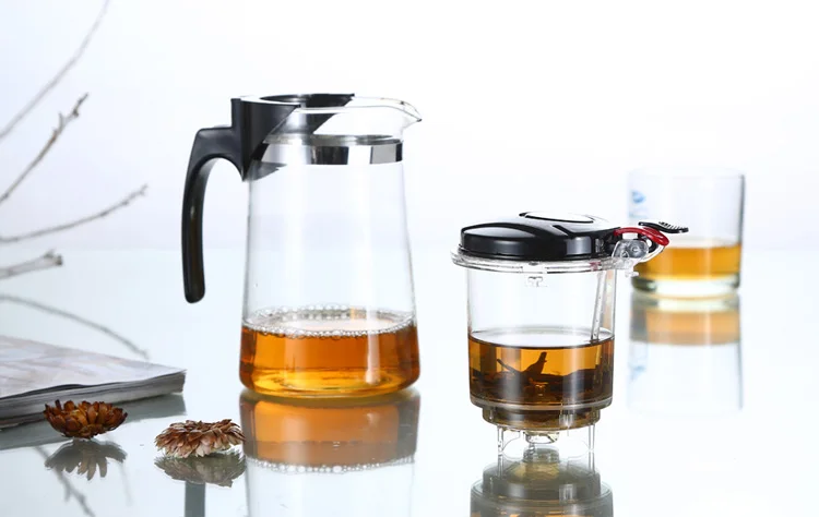 Высокое качество термостойкий стеклянный чайник китайский чайный набор кунг-фу пуэр чайник кофе стекло удобный офисный чайник с фильтром