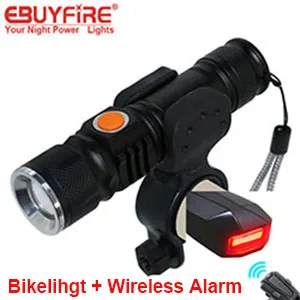 Perfect USB Bike Light Front LED torch Bicycle Alarm Taillight Waterproof Built-in Battery Headlight 2