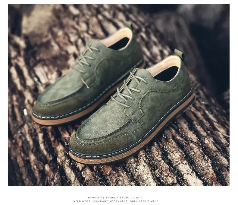 Новинка года; осенне-зимняя обувь в винтажном стиле; мужская повседневная обувь в Корейском стиле - Цвет: Зеленый