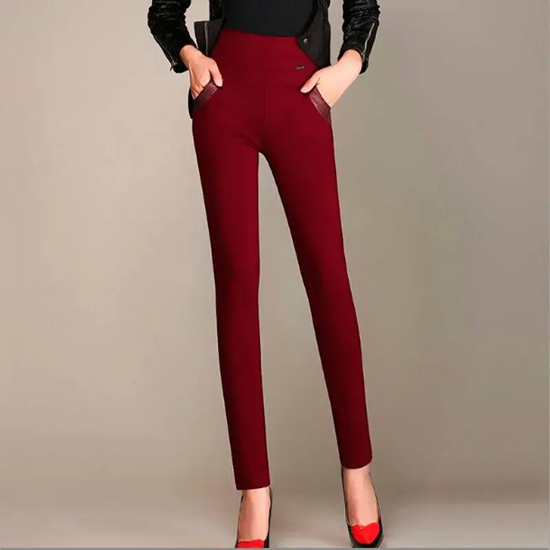 

2017 Spring and autumn new leggings were thin elastic stretch pants large size high waist stretch pencils leisure trousers