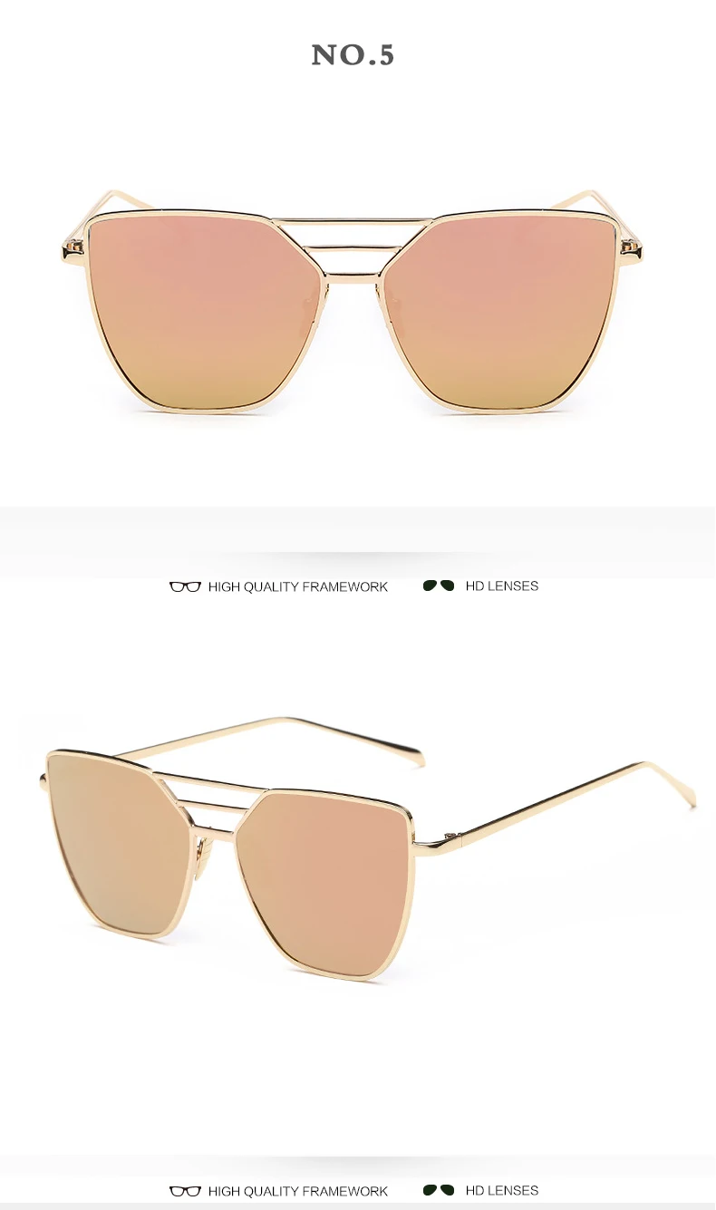 Luxury Square Women Sunglasses Brand Designer Fashion Classic Metal Female Sun Glasses Men Coated Mirror UV400 Oculos De Sol purple sunglasses