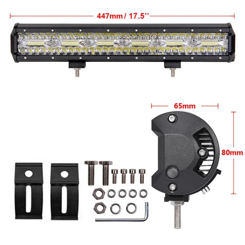 Barra de Luz de Trabalho 420w para Suv Levou 15 18 20 Polegada Tri Linhas 4x4 60 Carro Offroad w 120w 180w 240w 300w 360w Tractor 4 7 10 12 13 Barra de luzLuz de trabalho