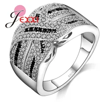 Роскошные женские Свадебные обручальные кольца, 925 пробы, серебряные ювелирные изделия, CZ Кристальное кольцо, Винтажные Ювелирные Изделия