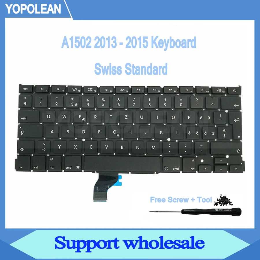 

New Switzerland Swiss Keyboard For Macbook Pro Retina 13" A1502 2013 2014 2015 EMC2678 EMC2875 EMC2835