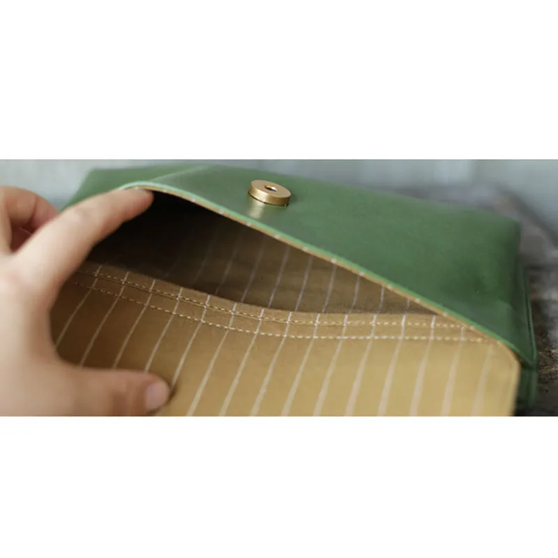 AETOO Original handmade leather retro Sen small bag Messenger bag female bag Korean version flip multi-layer envelope bag