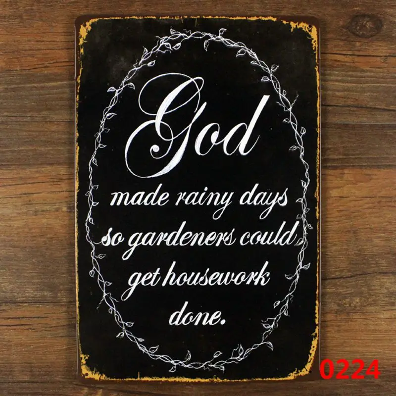 Vintage Style God Quote Decorative Metal Signs 20x30cm iron Painting Home Wall Art Metal Plates