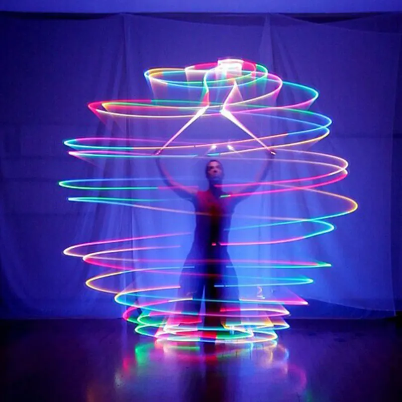

Pair LED POI Thrown Balls Professional Belly Dance Level Flames Dancing Light