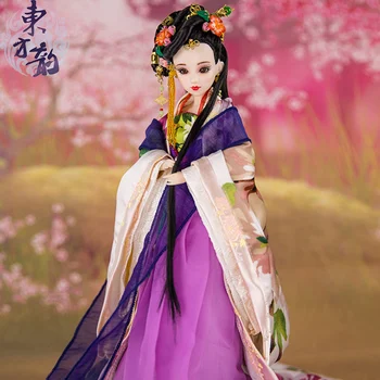 

Free Shipping High-end Ancient Chinese Ethnic Dolls With 12 Joints Movable Collectible Bjd Doll Girls Toys Birthday Gifts 353