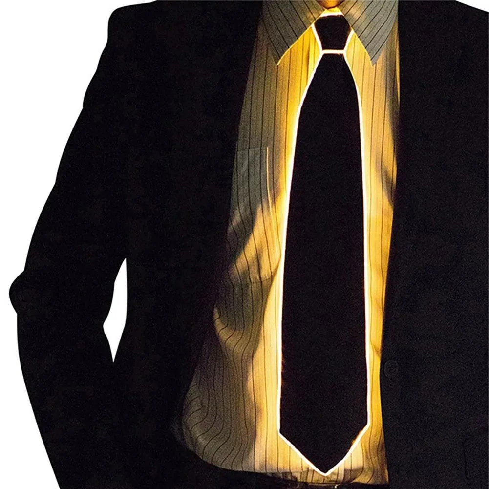 EL Tie светодиодный светящийся светильник светящийся полосатый светящийся галстук для мужчин Клубные Косплей вечерние костюмы светящиеся Принадлежности для бара шоу - Цвет: yellow