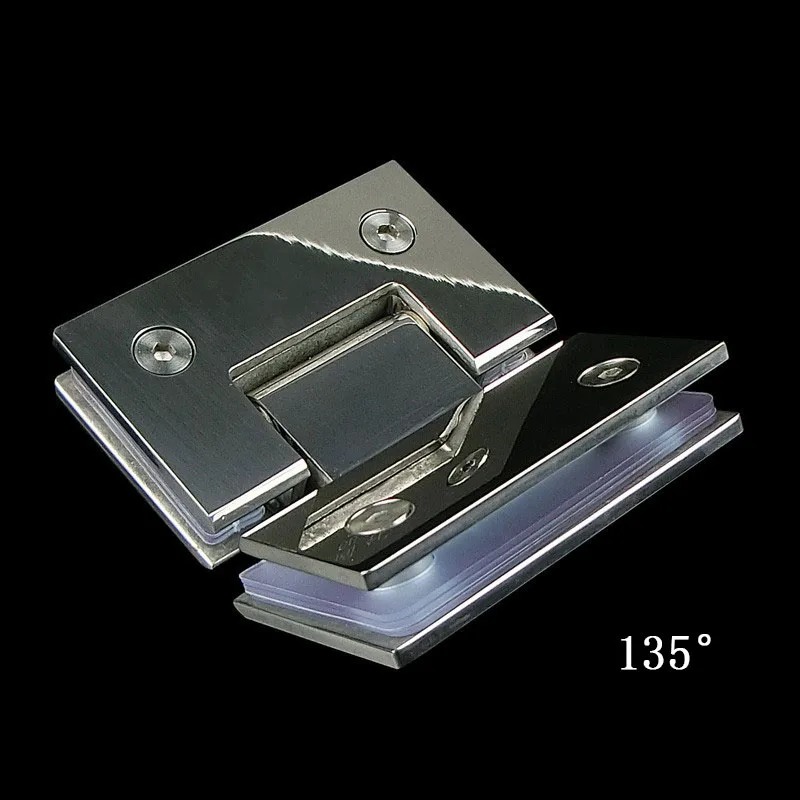 Петля из нержавеющей стали для стеклянного кронштейна 8-10 мм стеклянные петли для стеклянных дверей двери душевых кабин кронштейн петли для стеклянной двери - Цвет: 135 Mirrored 304