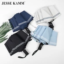 JESSE KAMM полностью автоматический трехслойный зонт, ветрозащитный, с черным покрытием, анти-УФ зонтик, зонты для взрослых, подарок для девочек, зонтик