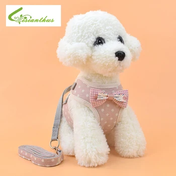 

Breathable Mesh Small Dog Pet Harness and Leash Set Puppy Cat Vest Harness Collar for Chihuahua Pug Bulldog Cat Supplies