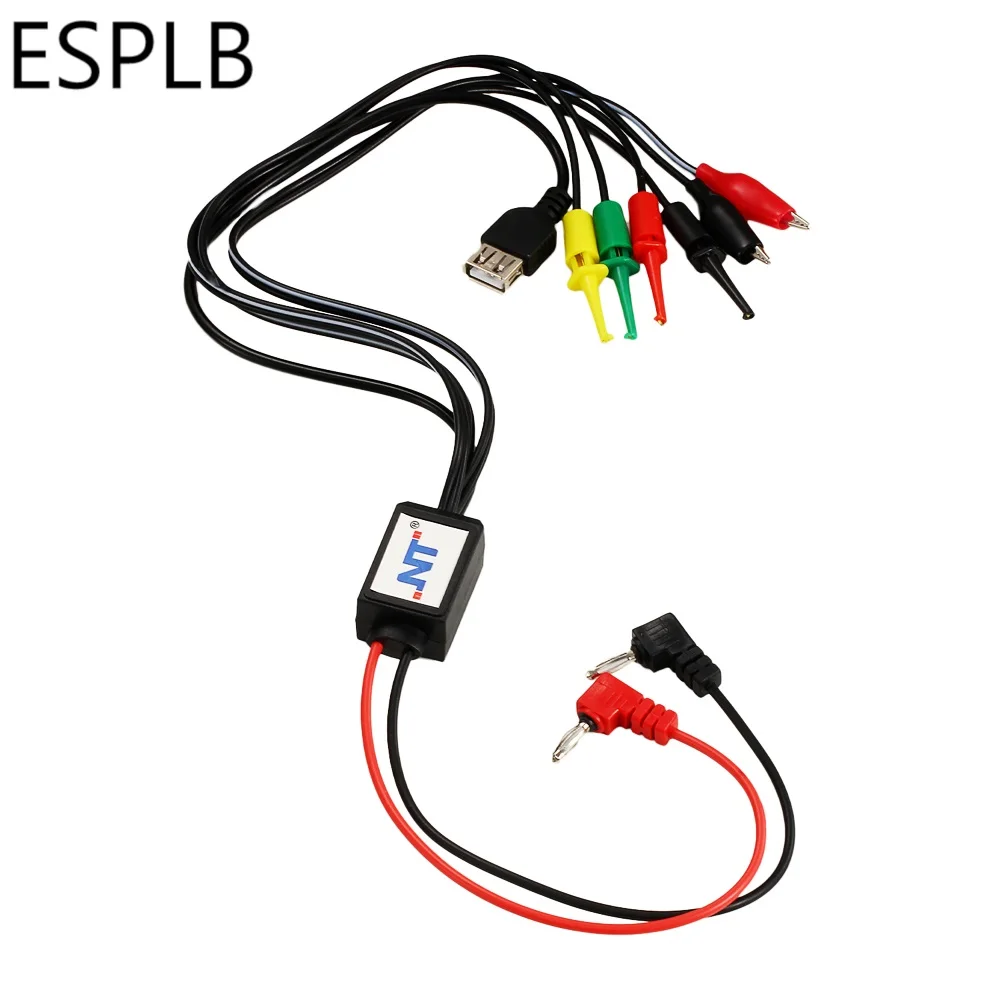 

ESPLB Power Current Tester Data Cable Mobile Phone DC Supply Cord for iPhone/Sony/Samsung with USB Output