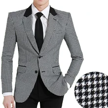 Мужская шерстяная куртка, приталенная клетчатая модная куртка с птицами, новая горячая распродажа, английский стиль, тонкая грудь, высокое качество, деловая куртка