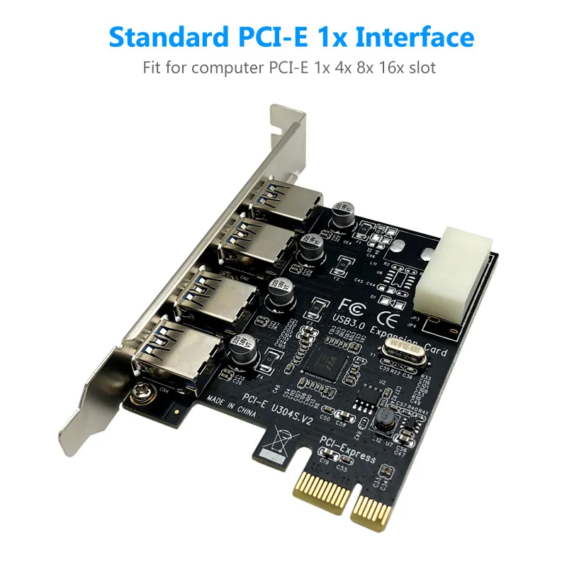 U3V PCI Express Post Card PCI-E USB 3,0 адаптер карта 4 порта 5 Гбит/с PCIE карта расширения добавить на карту для системы Windows