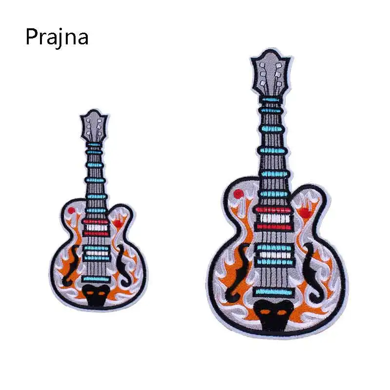 

music patch guitar kit Iron On Stripes Applique For Clothing Jeans Embroidery Flower Badges Sewing Accessories Fabric Badge F