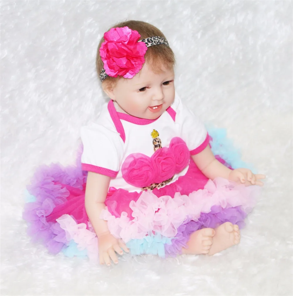 

New 55cm lovely baby reborn doll toy best birthday gift for kid child, high-end girl brinquedos silicone reborn babies bonecas