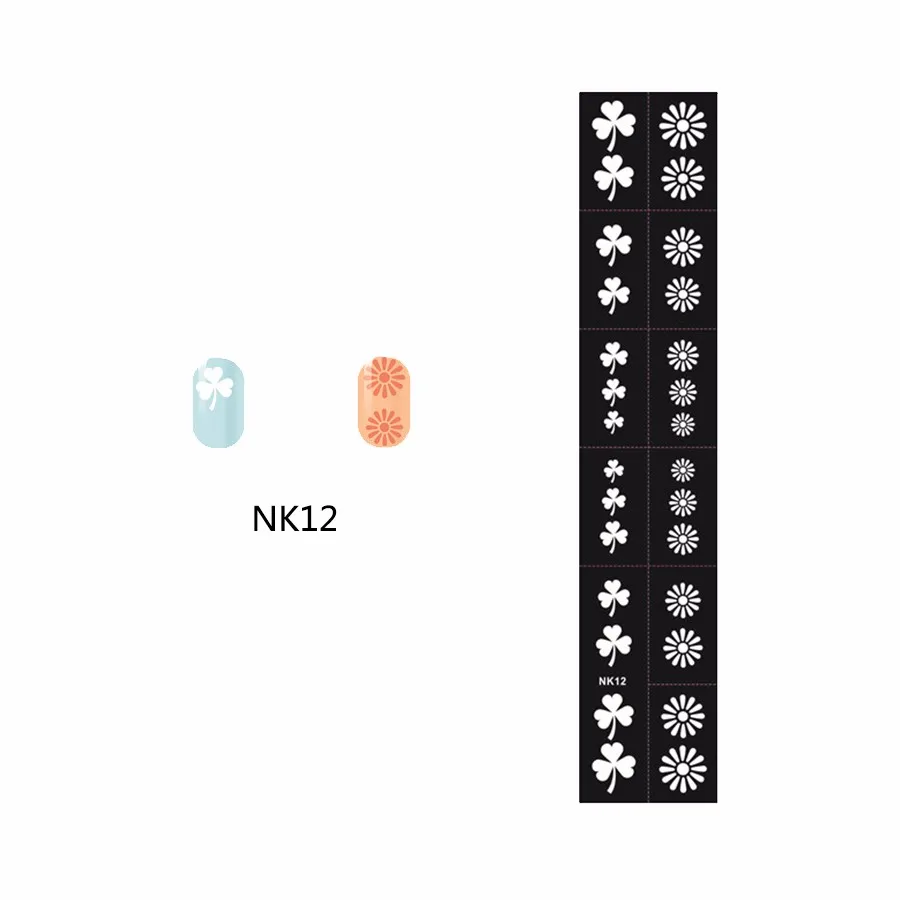 2016 1pc Stamp Nail Polish Glitter Airbrush Clover Sunflower Type Stamping Manicures Nail Art Paint Tool Template Accessory NK12 (2)