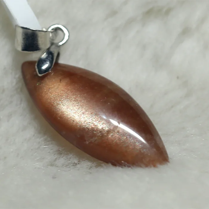 

High Quality Flash Good Light Natural Genuine Orange Gold Sunstone Pendant 00437