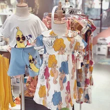 Г. Новая летняя детская одежда г-н же гиппокамп платье без рукавов хлопок с короткими рукавами