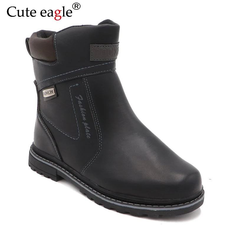 

Cute eagle Winter Boys Boots Felt Boots Warm Woolen Plush Little Kids Snow Boots Boy's Waterproof Martin Boots EU Size 27-32