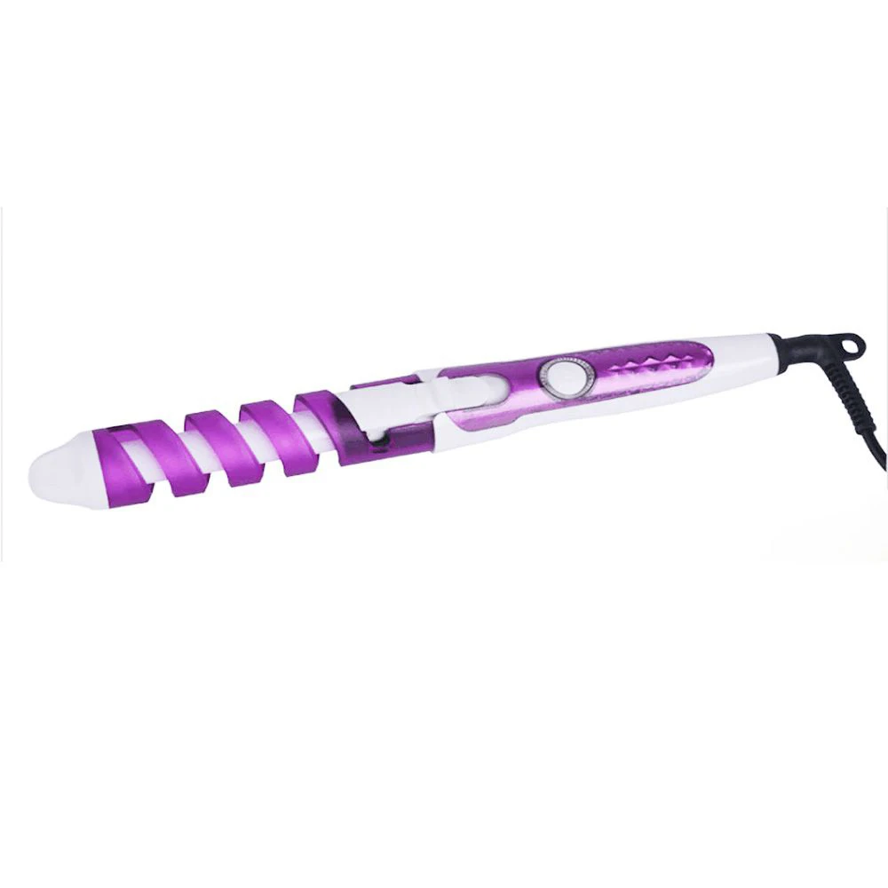 Magic Elegric Spiral Hair Curler Roller Hair Styling Tool Curling Iron Wand:Purple