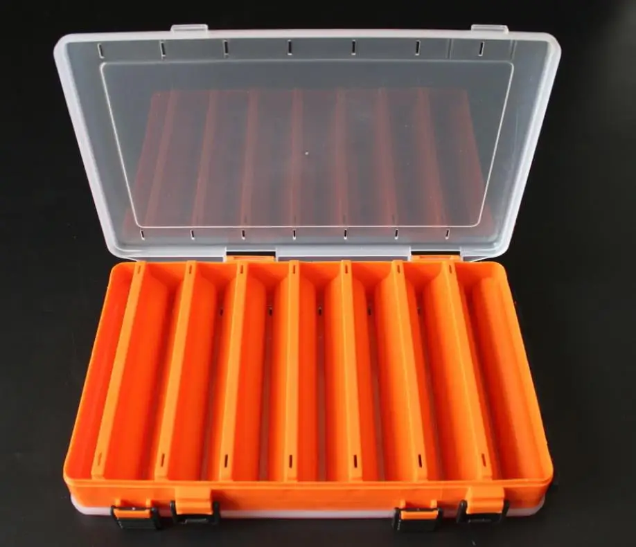 Nikou Tackle Box 12 Compartments Tackle Plastic Storage Box Fishing Case Lure Box Tackle Two-Sided Storage Case
