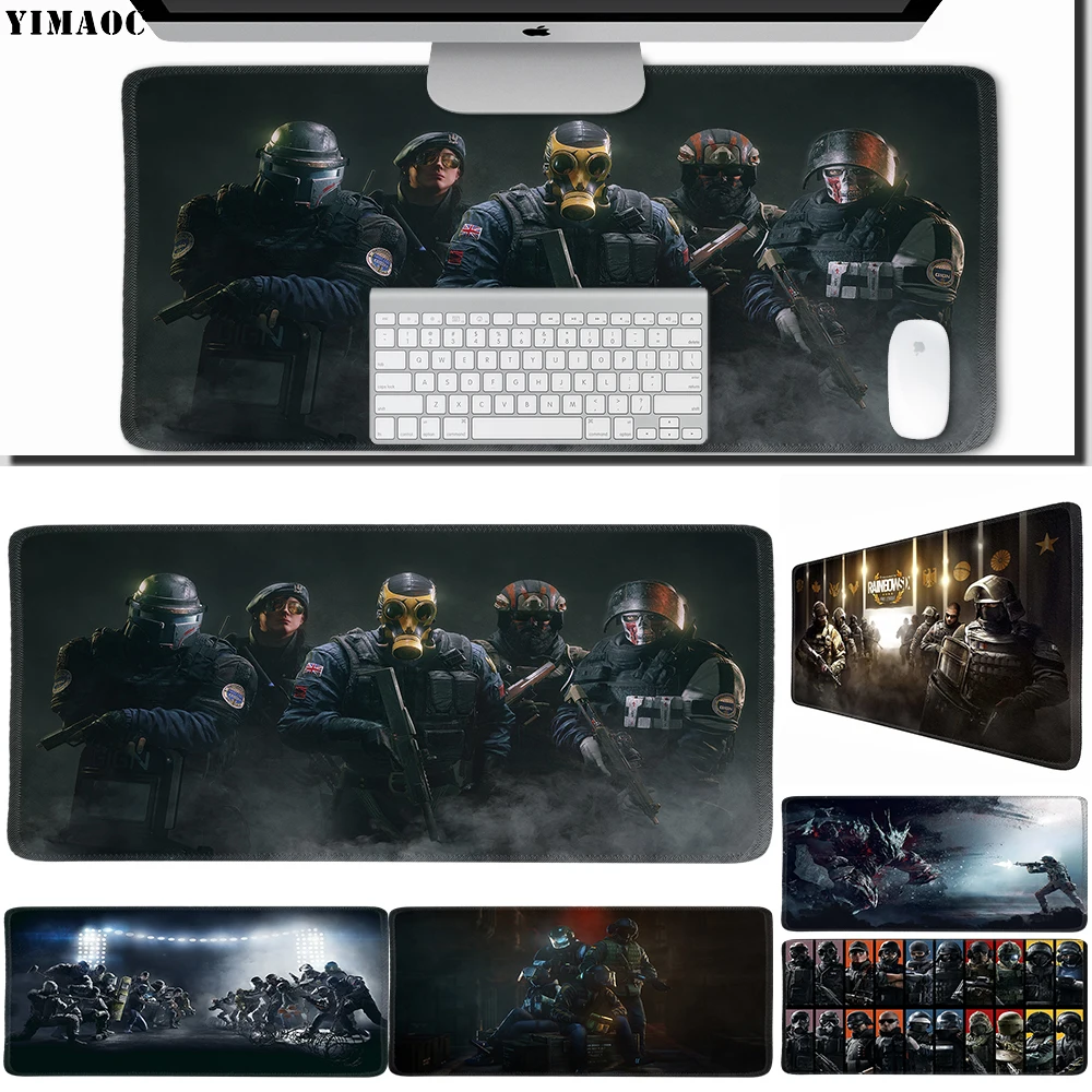 

YIMAOC 40*90 cm Large Mouse Pad Gamer Mousepad Rubber Gaming Desk Mat with Locking Edge Rainbow Six Siege