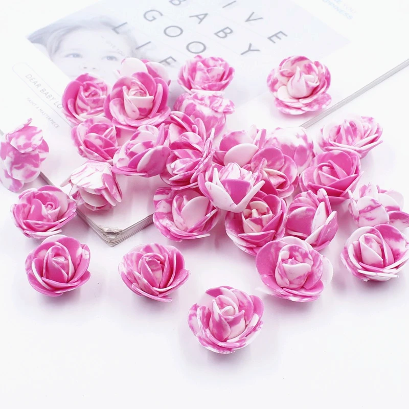JAROWN PE Artificial Foam Flowers DIY Bear Accessory Simulation Rose Flower Head Wedding Party Fake Garland Decoration Flores (8)