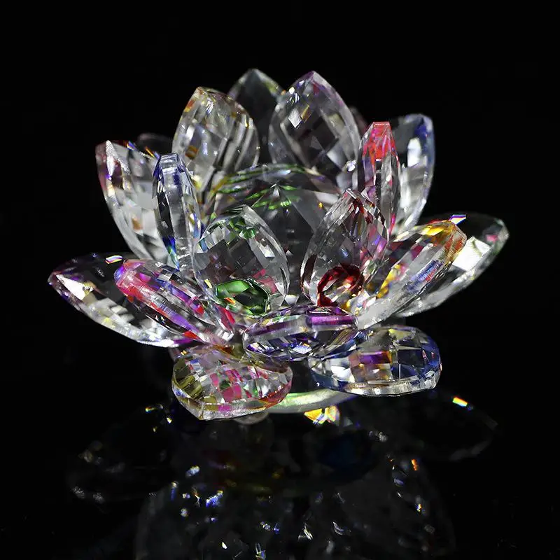 

Crystal Lotus Flower Crafts Decoration Buddhist Supplies Crafts Gifts Fengshui Ornaments Figurines Home Wedding Party Decor