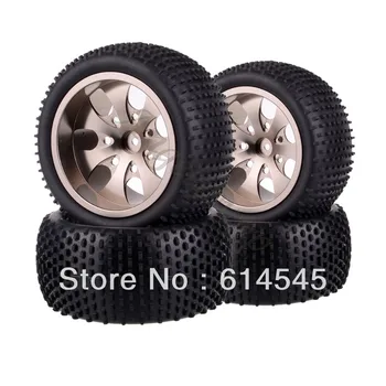 

4xRC Monster Truck Bigfoot Metal 1:10 Wheel Rim & Tyre Tires 12MM HEX 88123