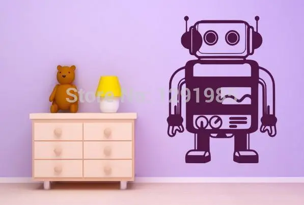 

Free shipping DIY vinyl wall sticker robot window wallpaper for kids room Balloons love sticker poster home decals Poster