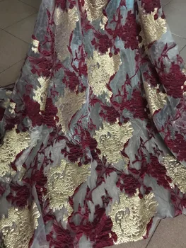 

top quality David-12.2908 french lace fabric african lace fabric with embroidery mesh tulle fabric