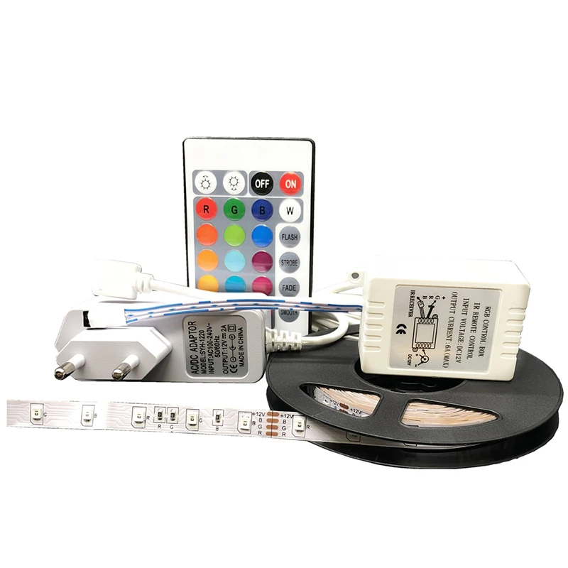 2835/3528 SMD более яркая чем 3528 Белая синяя красная светодиодная лента 5 м/упак. DC 12 В 60