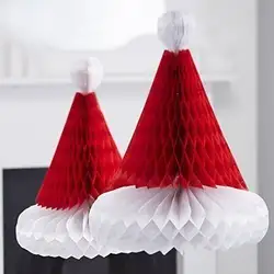 1 шт. шапки Санта-Клауса, Рождественская перфорированная бумага шапка Санта Клауса, подарки, праздничный подарок, висячие украшения