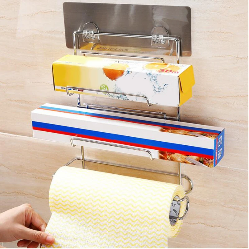 Stainless steel 3 layer Kitchen shelf Seamless storage rack for plastic