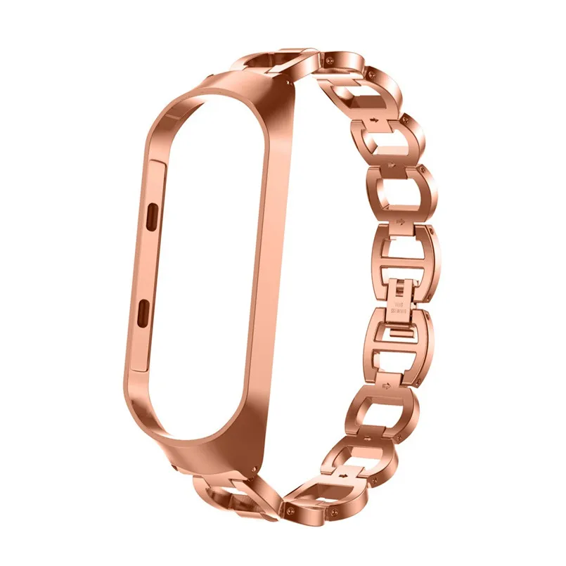 Stainless Steel Wrist Strap Chain Style Watch Band Bracelet Smart Watch Band Strap For Xiaomi Mi Band 3 120-210mm 40MR2205