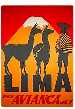 

Lima capital of Peru Avianca Air Travel Tour Retro Vintage Poster Canvas Painting DIY Wall Paper Posters Home Decor Gift
