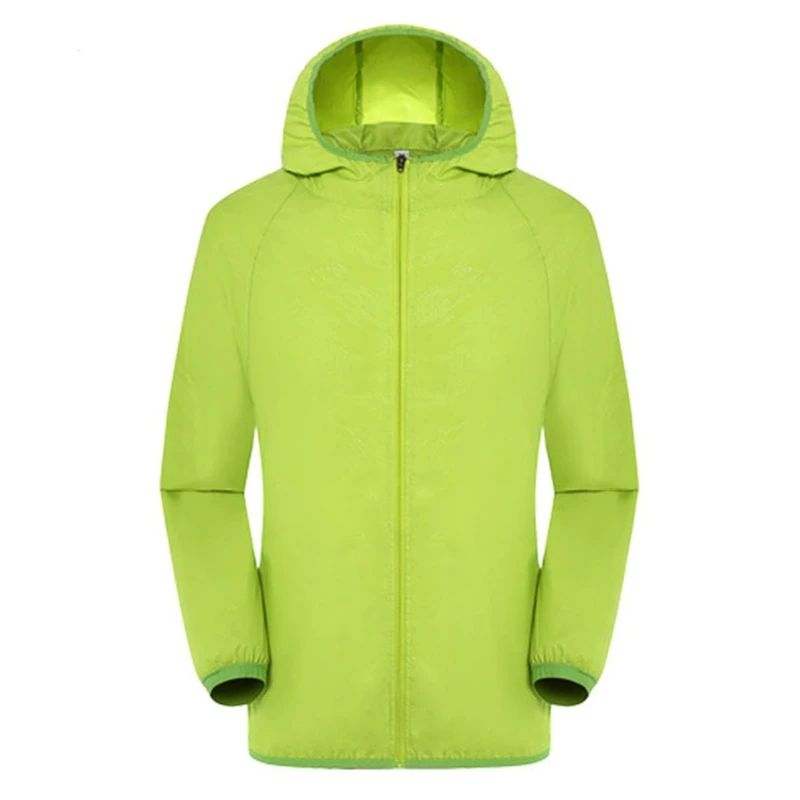 Повседневная быстросохнущая кожаная женская куртка, летняя, анти-УФ, ультра-светильник, дышащая ветровка, водонепроницаемая, с капюшоном, пальто, женские тонкие куртки - Цвет: fruit green